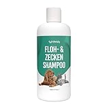 Petsly® Floh & Zecken Hundeshampoo mit Teebaumöl & Katzenshampoo - 500ml - Sensitives Flohshampoo für Hunde & Katzen Flohmittel als Alternative zu Flohspray, Flohshampoo für Katzen