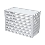 Aluminium-Klimaanlagen-Wärmepumpenabdeckung – Outdoor-Kondensator-Sichtschutzzaun, graue flache Oberseite, L 120 x B 70 x H 150 cm (5P) – langlebiger Schutz für Klimaanlagen-Klimaanlagen