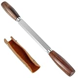 GWCYMYD Zugmesser Klingenlänge 146mm Ziehmesser mit Lederscheide Ziehklingenstahl Holzschnitzwerkzeuge zum Formen Schnitzen von Holz