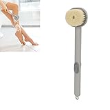 TMISHION Badebürste, Badebürste Dusche Duschbürste Mit Langem Stiel Körperbürste Saunabürste Abnehmbarer Bürstenkopf für Peeling Massage Verbessern die Durchblutung Cellulite(Grau)