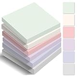 BIROYAL Haftnotizen Klebezettel 420 Blätter, 6 Blöcke Sticky Notes Pastell, 76 mm x 76 mm Klebezettel bunt, Haftnotizen lustig, Notizzettel Klebend zum Markieren & Hervorheben