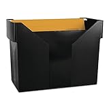 DONAU 7422001PL-01 Hängemappenbox mit 5 Hängemappen Free/ Hängeregister aus Bruchsicherem Kunststoff/ Praktische File Box für Ordner Mappen A4/ Farbe: Schwarz