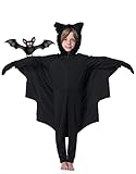 Fledermaus Kostüm Kinder Mädchen 116 Tiere Faschingskostüme Karnevalskostüme Junge Karneval Kostüm Schwarz