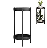 2-stöckiger Metall-Pflanzenständer für den Außenbereich für Pflanzen, Innenbereich, kleines Pflanzenregal, Tisch, Eisentopf-Blumentopfhalter für Ecke, Terrasse, Balkon, Wohnzimmer, 40 cm Höhe