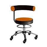 Sanus® Gesundheitsstuhl Erzieherstuhl, Sitzhöhe niedrig (36-43 cm), Stoffbezug, orange/schwarz, Rollstopp-Rollen (rollen nur mit Belastung), Ergonomischer Bürostuhl, Erzieherstuhl
