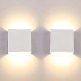 CHEVVY 2 Stück LED Wandleuchte Innen Weiße 7W Moderne LED Wandleuchte Up and Down Leuchten Aussen Aluminium Flurlampen Warmes Weiß 3000K Wandlampen