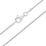DTPsilver® 925 Sterling Silber Dünne Halskette/Schlangenkette - Karabinerverschluss - Breite: 1 mm - Länge: 45 cm