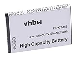 vhbw Akku kompatibel mit Alcatel One Touch OT-2010, OT-2010D, OT-2010G, OT-665, OT-665x Handy Smartphone Telefon (700mAh, 3,7V, Li-Ion)