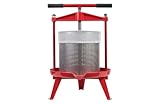 Obstpresse Manuell 14L aus Edelstahl - Spindelpresse inkl. Presstuch - Saftpresse Weinpresse Apfelpresse Fruchtpresse für Obst Wein