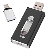 USB Stick 128GB für iPhone, MFi-zertifizierter 4-in-1 Speicherstick für iPhone/iPad/Android/PC,Flash-Laufwerk mit USB 3.0,Micro-USB,USB-C,Schnelle Datenübertragung,Backup für Fotos & Videos,Schwarz