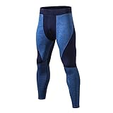 Generisch Kompressionshose Herren Lange Sport Leggings Tights Schnelltrocknende Trainingshose Sporthose Männer Atmungsaktiv Laufhose Funktionsunterwäsche für Fitness Joggen Gym Strumpfhosen