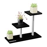 HNNOSH Blumenständer Holz Metall – elegante pflanzenständer fensterbank, Blumentreppe, Etagere Pflanzenregal, fenster pflanzenregal 44*40*15 cm