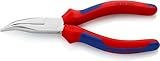 KNIPEX Flachrundzange mit Schneide (Radiozange) mit Mehrkomponenten-Hüllen verchromt 165 mm 25 25 160