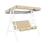 Hollywoodschaukel Dachbezug Beständiges Schaukel-Abdeckungs-Set, wasserdicht, Gartenüberdachung for den Außenbereich(Beige)