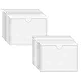 20 Stück Etikettenhalter Selbstklebend, 10 x 6 cm Beschriftungsfenster Selbstklebend Visitenkartenhüllen Kleben Transparent Wasserfest für Zuhause Büro Schule