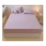 DataBaste Baumwoll-Spannbetttuch, tiefe Taschen, Queen-Size-Größe, 3-teilig, geeignet für alle Jahreszeiten (lila, 200 x 220 cm)