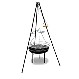 ACTIVA Schwenkgrill Indiana I Premium Feuerschale mit Grillrost inkl. hochwertigem & verchromtem Grillrost I Robuster Schwenkgrill mit Feuerschale