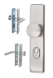 Häusler Onlinehandel GmbH Edelstahl Wohnungstür Schutzbeschlag 50120 WE-72 mm mit Knauf und ZA Türdrücker