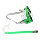 TOYANDONA Schwimmbrille mit Nasenabdeckung Auslaufsichere Beschlagfreie Taucherbrille aus Lebensmittelechtem Silikon Atmungsaktives Schnorchelset für Sommerferien und Schwimmtraining