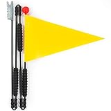 Cycley Fahrradwimpel - gelbe reißfeste Fahne - Höhe 160 cm - faltbar 4-teilig