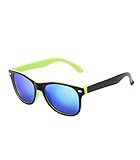 Kiddus POLARISIERTE Sonnenbrille für Jungen und Mädchen. Ab 6 Jahren. UV400 100% Schutz gegen Ultraviolette Sonnenstrahlen. Entworfen in Barcelona. Schwarz und Grün