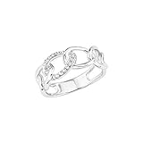 s.Oliver Ring 925 Sterling Silber Damen Ringe, mit Zirkonia synth, Silber, Kommt in Schmuck Geschenk Box, 2028507