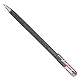 Pentel K110-DAX Dual Metallic Hybrid Dual Metallic Gelroller, Glitzer Gel, 1 Stück, schwarz/rot 2 verschiedene Farb-Effekte auf hellem/dunklem Papier schwarz+metallic rot