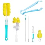 Flaschenbürste Baby Flaschenreiniger Bürste Flaschenbürsten Flaschen Brush Baby Bottle Brushes Sponge mit Schnullerbürste mit Schlauchbürste Reinigungsbürste für Schnuller Strohhalme Flaschen