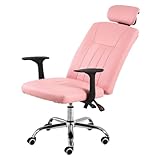 Ergonomischer Gaming-Stuhl mit Höhenverstellung und Kopfstütze, brauner PU-Leder-Drehstuhl, Schreibtischstuhl für Zuhause, Arbeitszimmer, Chefbüro, Schlafzimmer & Hotel