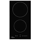 Glaskeramik-Kochfeld mit 2 Platten Touch Control 3000 W, Xichuzi Cerankochfeld, Ceranfeld