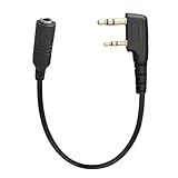 Montesy Kopfhörer Radio Adapter, K 2 Pin auf 3,5 mm Kabel Walkies Talkies Headsets Adapter für Zwei-Wege-Funkgeräte