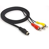 HTGuoji 4-poliger S-Video-Stecker auf 3 Cinch-Stecker, Kabel zum Verbinden von PC-Laptops mit 4-poligen S-Video-Buchsen an TV (1,5 m).