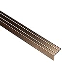 Gedotec Treppen-Kantenprofil selbstklebend | 1 Stück - Stufen-Kantenprofil Aluminium bronze | 1000 mm | Bodenprofil ungelocht zum Kleben | Winkel-Schutzprofil 25 x 8 mm | Alu-Winkelprofil mit Rillen