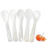 5 Stück Kaviarlöffel,Natürlich Perlmutt Löffel,8.8 cm Muschel Löffels,Klassiker Kaviar Löffel Eierlöffel Perlenlöffels Mutter Des,für Kaviar,Eiscreme,kiwi,Eier,Kaffee,Salz,Zucker,Kuchen,Marmelade