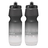 GEMFUL Trinkflasche Fahrrad 750 ml 2er-Pack, Auslaufsicher Sport Trinkflasche BPA-Frei, Perfekt für Radfahren, Wandern & Outdoor-Abenteuer（Schwarz/Weiß）