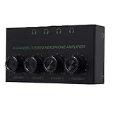 Xiuganpo Kopfhörerverstärker Splitter, Kopfhörerverstärker 4 Unabhängige Ausgangskanäle für die Leistung