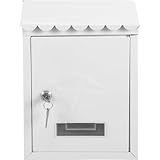Ciieeo Wandbriefkasten aus Eisen mit Schloss Vintage Briefkasten für Außenwandmontage Wetterfester Postkasten für Zuhause Büro und Garten Abschließbarer Haushaltsbriefkasten