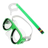 TOPBATHY Taucherbrille mit Antibeschlag Schwimmbrille und Atemrohr Lebensmittelechtes Silikon Verstellbar für Jungen Mädchen Tauchen Schnorcheln Schwimmbad Spa