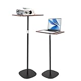 DFENG Stehpult Höhenverstellbar Schreibtisch Mobiler Stehtisch mit 46–120cm Laptop Ständer, Beweglicher Computertisch Mobile Tragbarer Podiumständer für Schule, Büro, Kirche (Schwarz)
