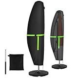 GEMITTO Sonnenschirm Schutzhülle mit Stab, Ampelschirm Schutzhülle Wasserdicht 280x30x81/46cm Outdoor Sonnenschirm Abdeckung für 2 bis 4m Schirme, 420D Wetterfest Sonnenschutz Winddicht Schirmhülle