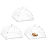 Faltbarer Fliegenschirm, 3 Stück Faltbare Abdeckhaube Lebensmittel Abdeckung Zelt obsthaube Kuchenabdeckung Abdeckung Fliegen-Schutz, für Essen Lebensmittel Grill Partys Buffets Camping,32x32cm