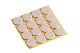 Metafranc Filz-Gleiter - selbstklebend - beige- Effektiver Schutz Ihrer Möbel & Stühle / Möbelgleiter-Set für empfindliche Böden / Stuhlgleiter / Bodengleiter / 644816 Ø 22 mm (16 Stück)