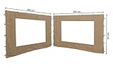 QUICK STAR 2 Seitenteile mit PE Fenster für Pavillon 3x3m Seitenwand Sand