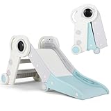 Kinderrutsche, Rutsche, Kinder Rutsche Indoor & Outdoor, Kinder Fun-Slide, Gartenrutsche, Kleinkinderrutsche, Baby Rutsche ab 1-3 Jahre, Doppelt Klappbare, Astronautenform, Grüngrau