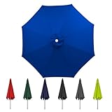 Gartenschirm Stoff Ersetzen(6/8 Streben), Garten-Sonnenschirm-Überdachung UV-Schutz Wasserdicht Abdeckung Gartenschirm Stoff Ersetzen, für Garten, Terrasse, Sonnenschirm(Blue,8ribs:3.0m/9.8ft)