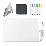 Beleuchtetes Doodle Board für Kinder, beleuchtetes Acryl-Zeichenbrett mit 7 schnell trocknenden Stiften, leuchtender Notizblock für Vorschule, Kindergarten, Schulen, Zuhause, Reisen