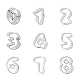 9 Stück Keksausstecher Zahlen Kuchenform Edelstahl,cookie cutter,fondant ausstecher Für Tortendeko