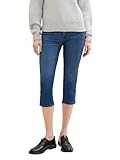 TOM TAILOR Damen Kate Slim Fit Capri Jeans, mid stone wash denim, 29
