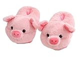 LANFIRE Tier Hausschuhe Hamster Hausschuhe Winter Hause warme rutschfeste Baumwolle Hausschuhe (PIg Pink)