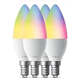 Tapo L430C(4-pack) Smarte WLAN Glühbirne E14, 470 Lumen, 16 Mio. Farben, dimmbar, Zeitplan & Timer, Energieüberwachung, Kompatibel mit Alexa, Google Assistant und Samsung SmartThings